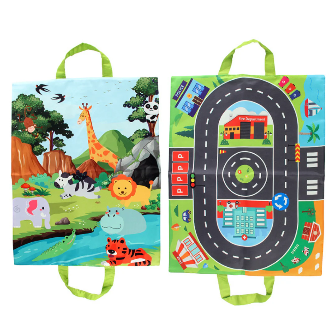 2in1 sensory plush toy cars with road mat and bag for on the go - Image 5