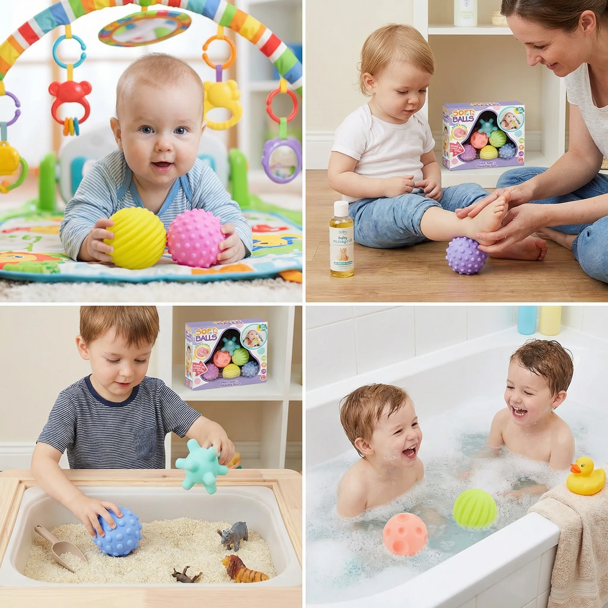 6-Piece Sensory Ball Set – Soft Textured Touch & Massage Balls for Babies & Kids - Image 4