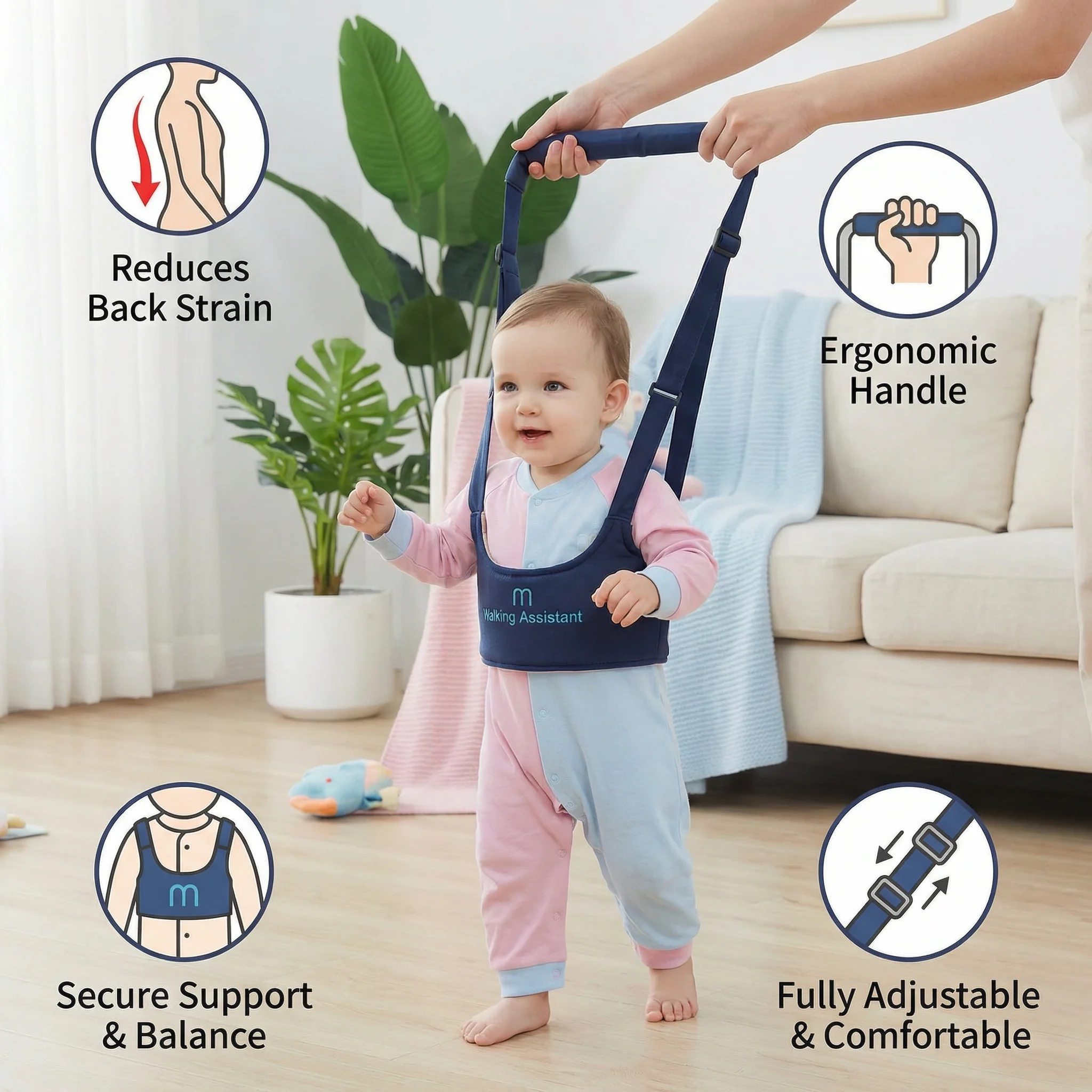 Adjustable Baby Walking Harness with Safety Strap - Image 3