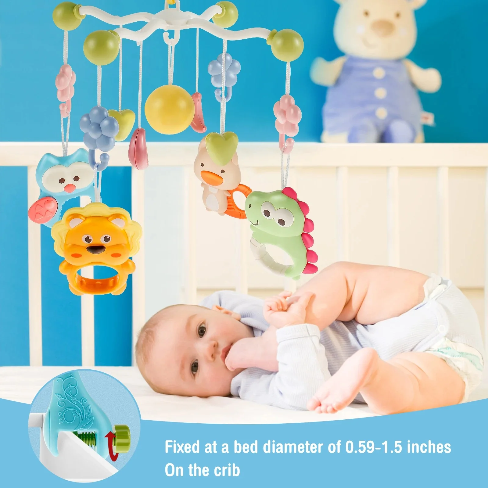 Baby crib music mobile rattle toy - Image 3