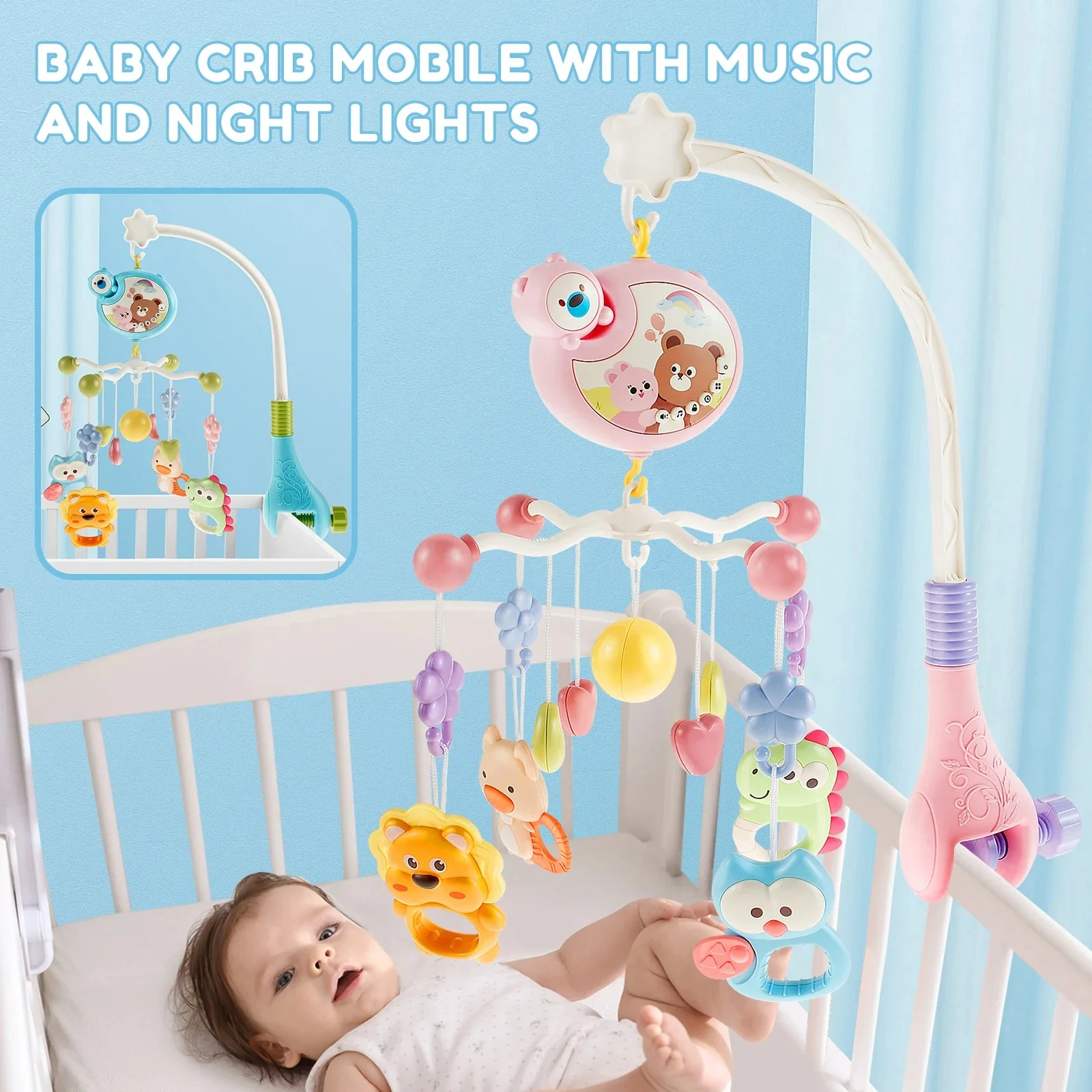 Baby crib music mobile rattle toy - Image 4