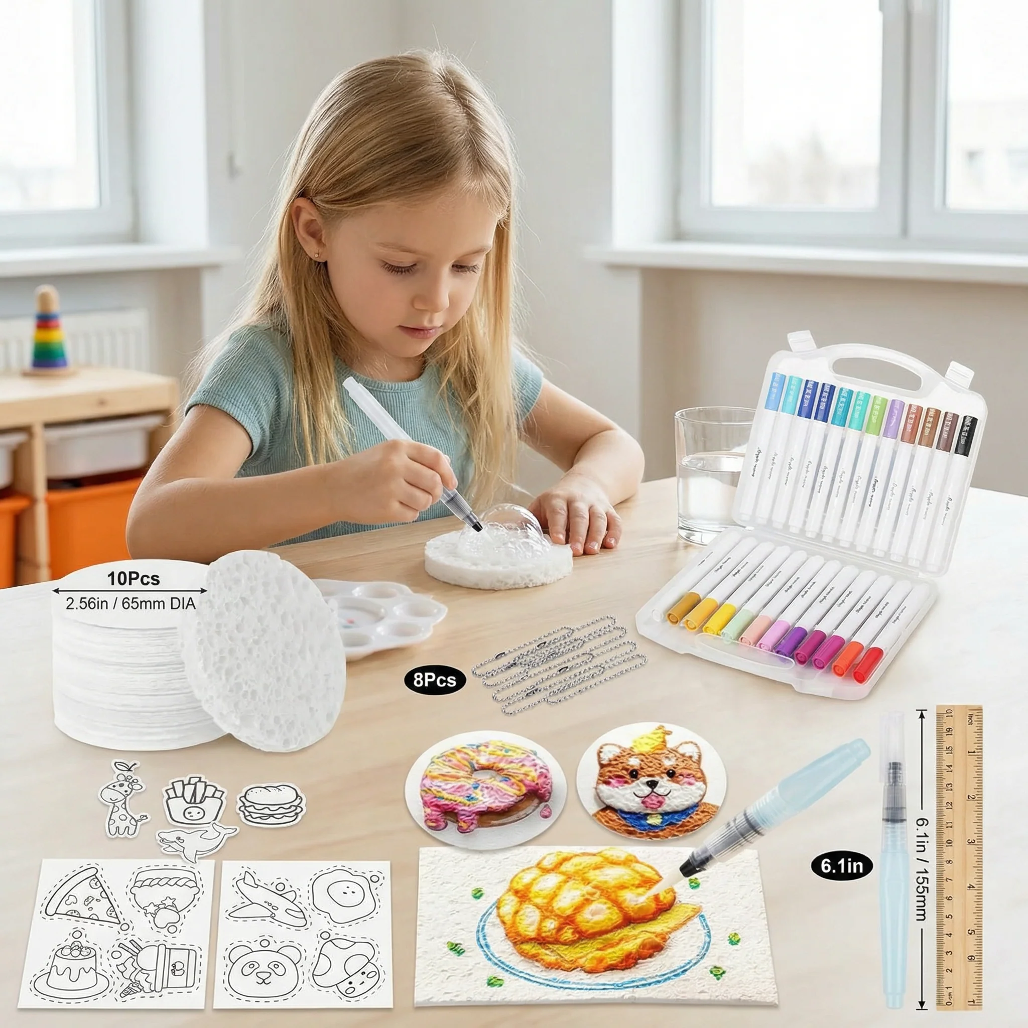 Creative Sponge Painting Art Set for Kids – DIY Bubble Effect Craft Kit - Image 5