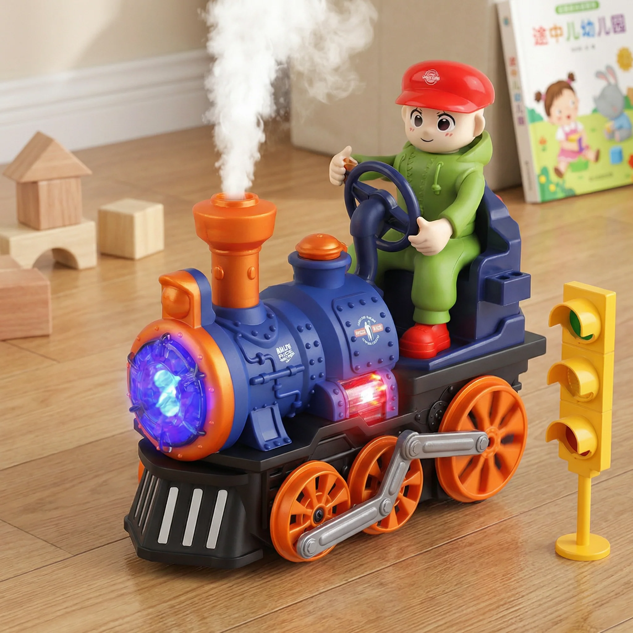 Cute Steam Train Toy with Lights, Music & Realistic Steam Effect - Image 6