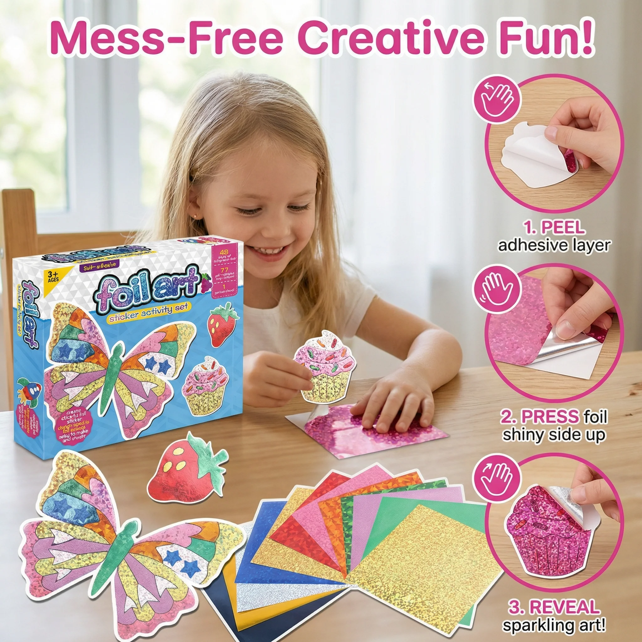 Foil Art Craft Kit for Kids – Mess-Free Creative Fun - Image 3