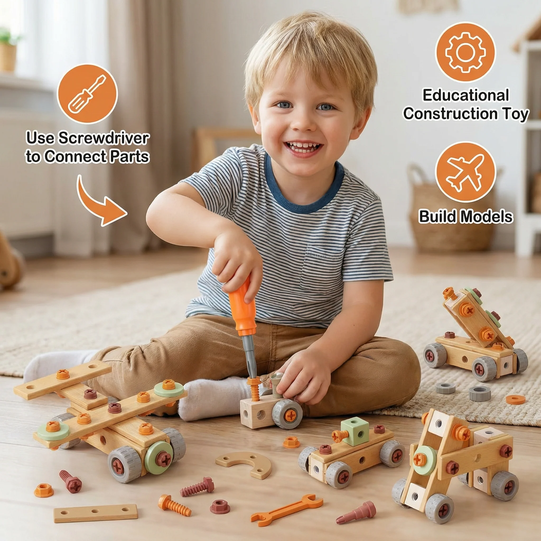 Kids Tool Set for Building & Fixing – Educational Construction Toy - Image 3