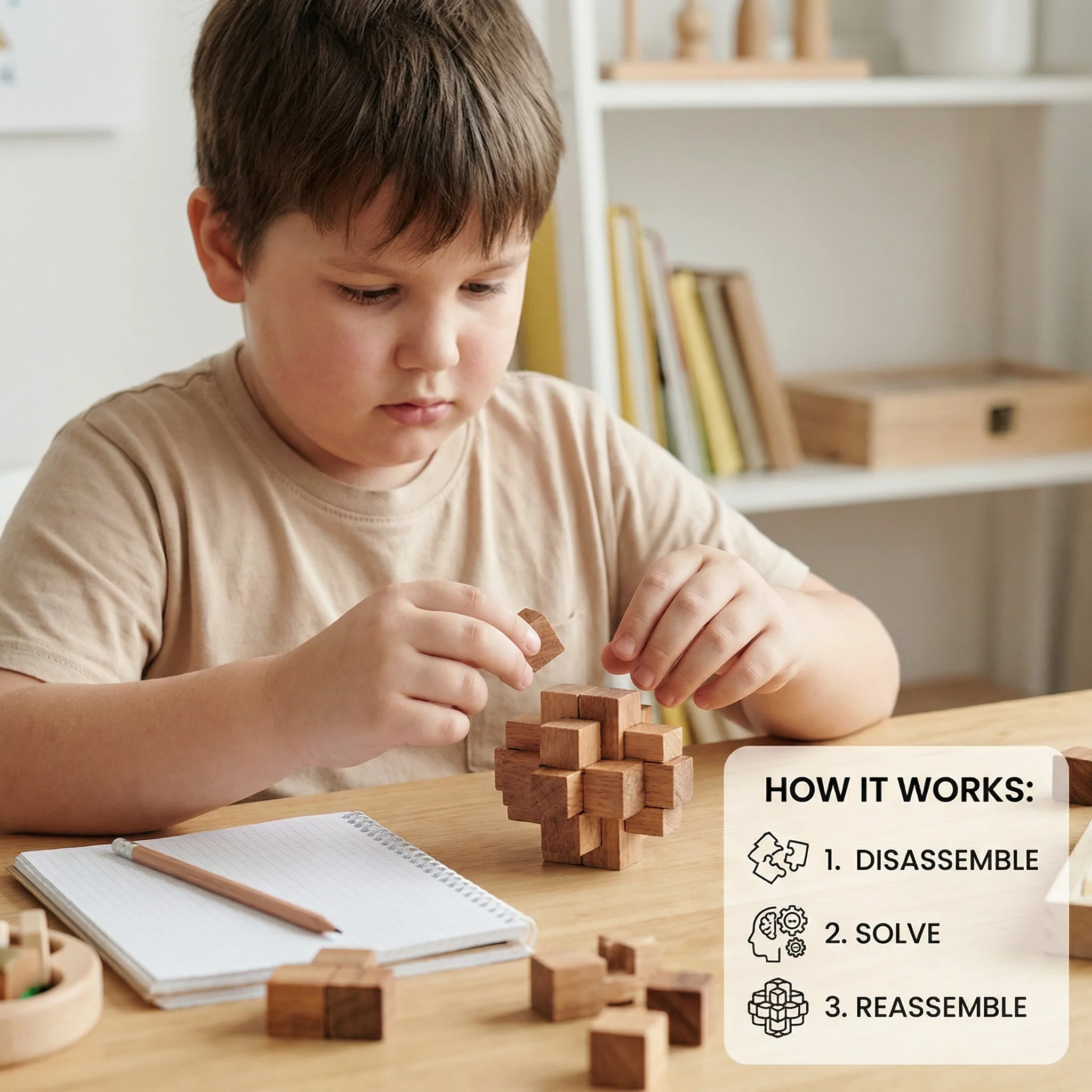 Montessori 3D Wooden Brain Puzzle - Early Learning Toy - Image 3