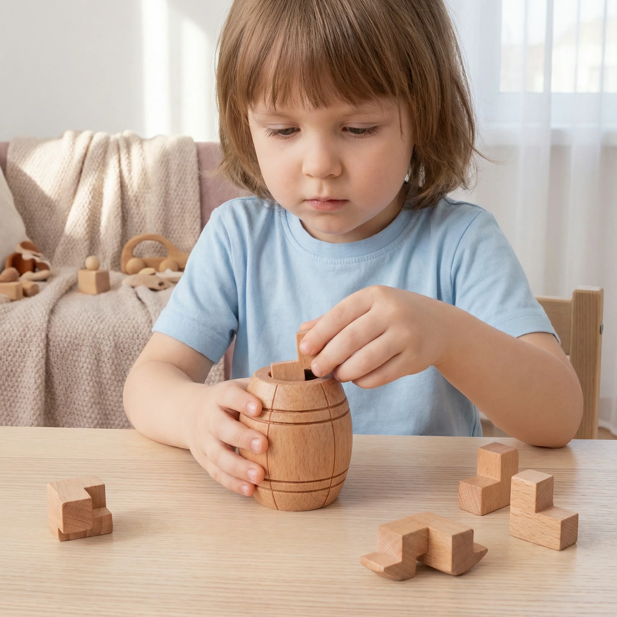 Montessori 3D Wooden Brain Puzzle - Early Learning Toy - Image 8