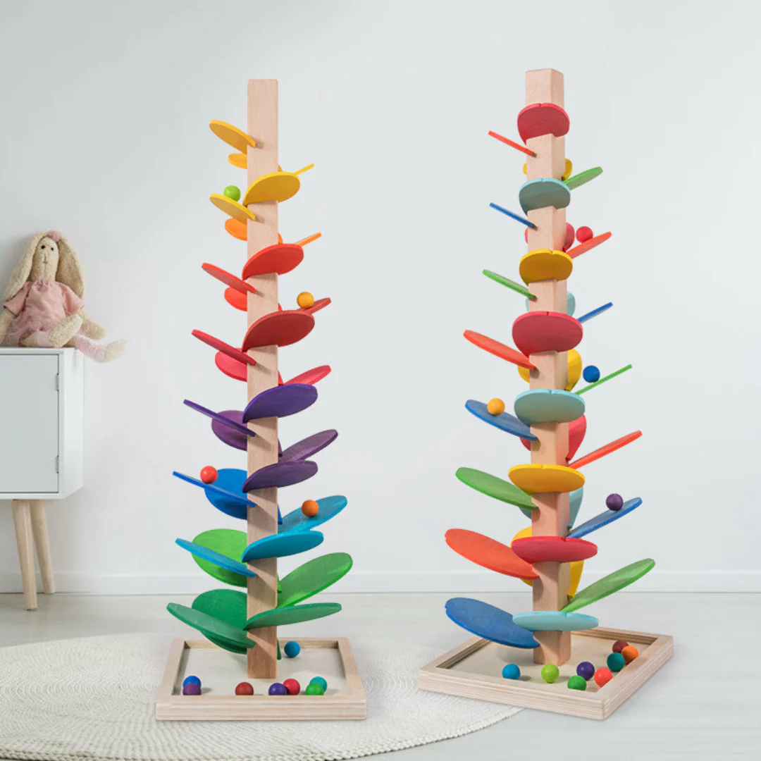 Montessori Rainbow Marble Tower - Image 3