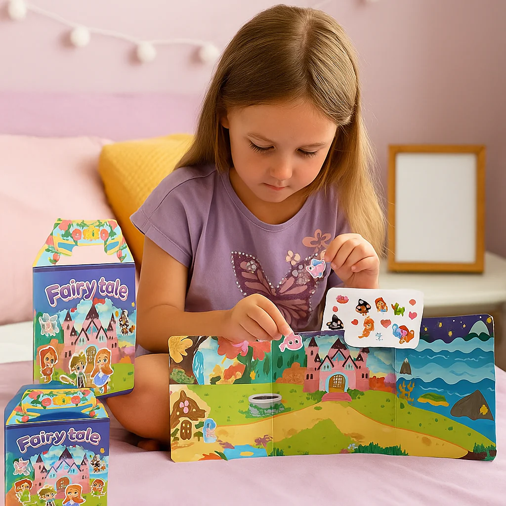 Reusable Montessori sticker books with various themes - Image 3