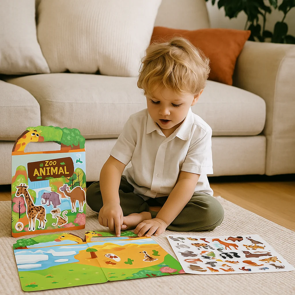 Reusable Montessori sticker books with various themes - Image 4