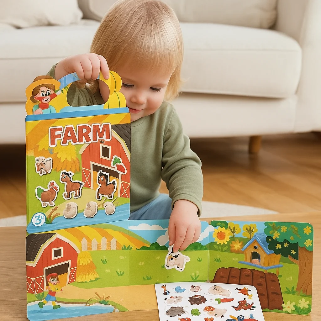 Reusable Montessori sticker books with various themes - Image 5