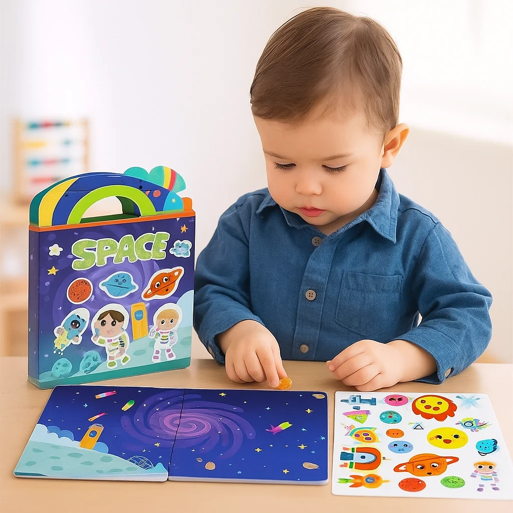 Reusable Montessori sticker books with various themes - Image 6