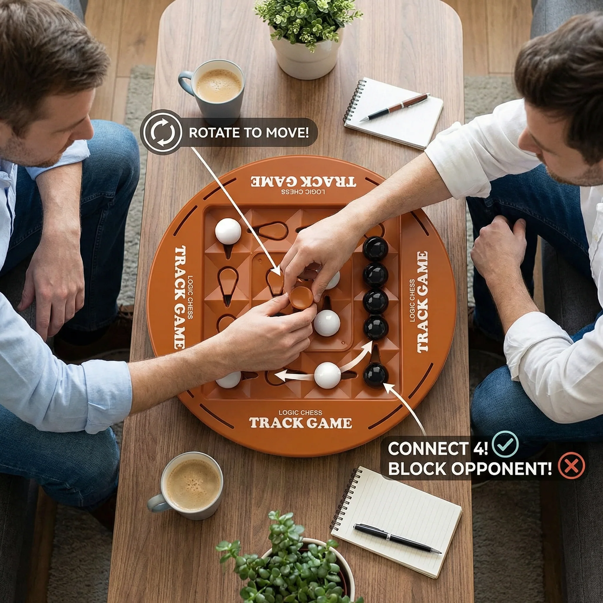 Rotating Logic Strategy Game – 4-in-a-Row Family Brain Teaser - Image 3