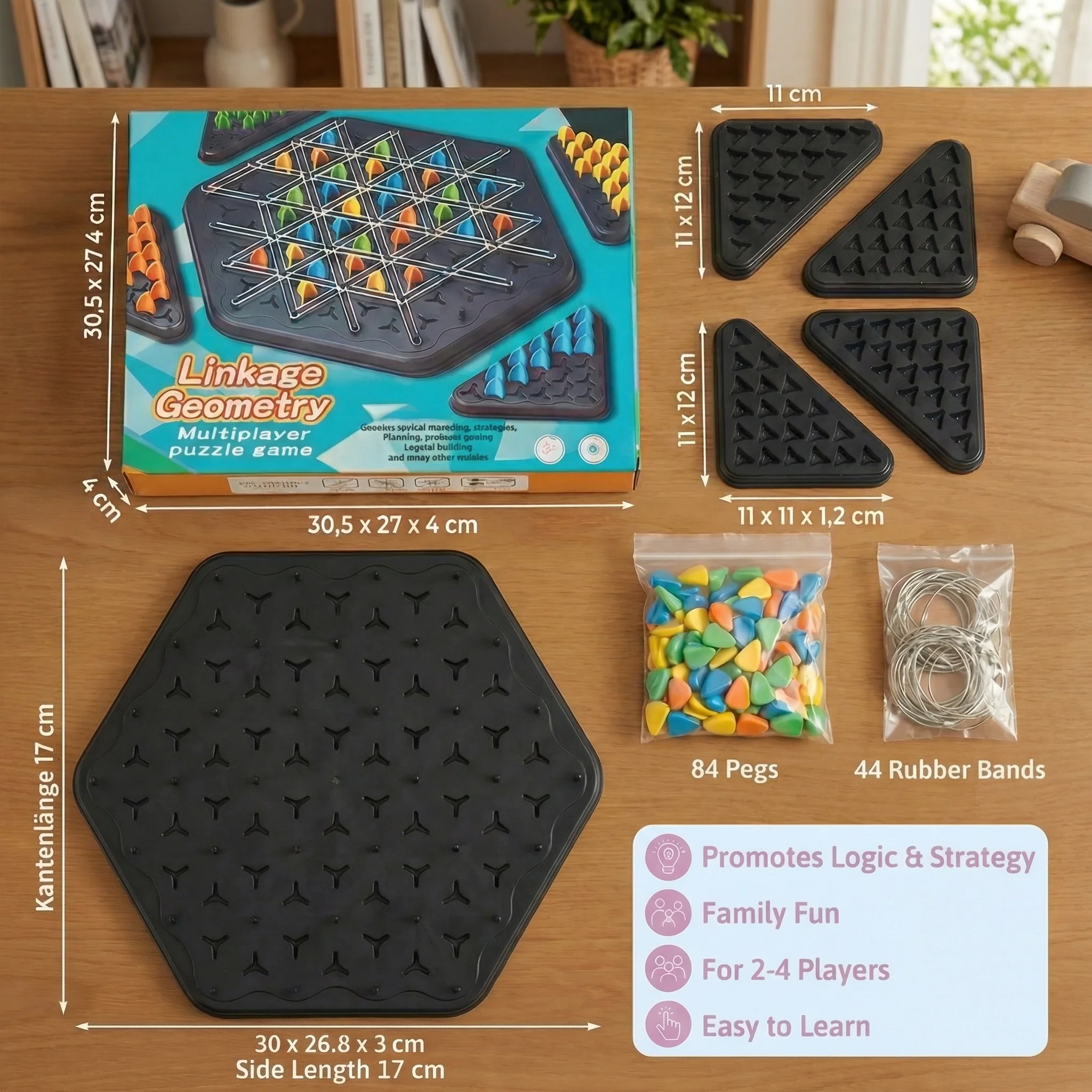 Rubber band triangle chess family game - Image 5