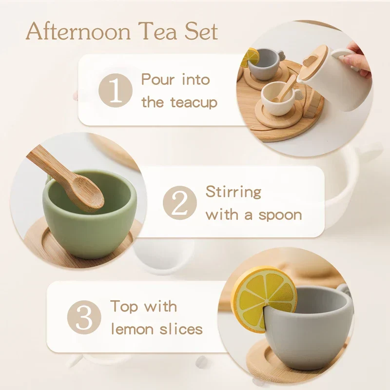 Wood and Silicone Tea Set - Image 5