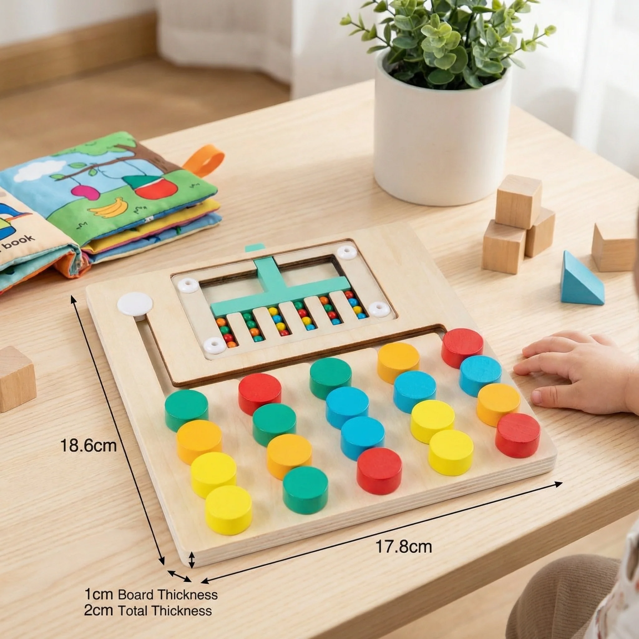 Wooden Four-Colour Logic Sorting Game – Montessori Learning & Thinking Toy for Kids - Image 5